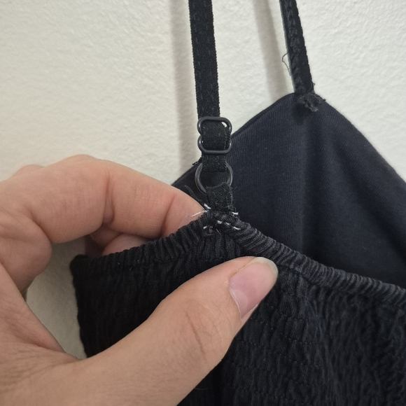 Twik by Simons Black Ring-Front Cotton Spaghetti Strap Dress – Size M - Picture 6 of 6